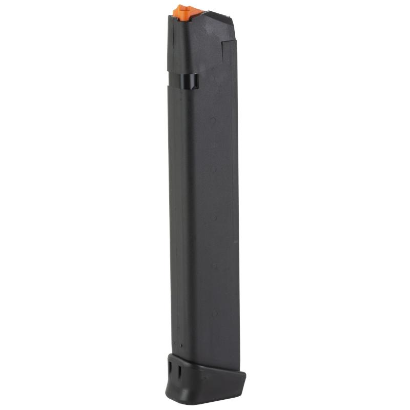 Glock 33rd Extended Mag | 9mm, Black Finish, Orange Follower 65971