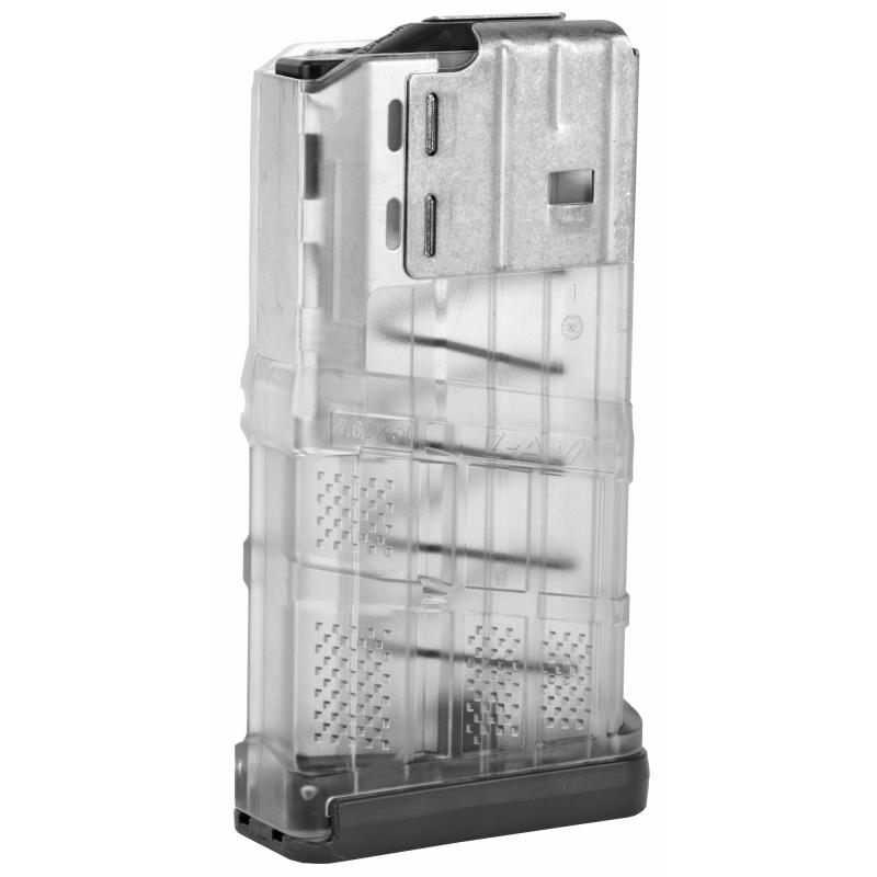 L7 Advanced Warfighter Magazine, 308Win/762NATO, 20Rd, Fits AR10, Translucent Clear Finish L7-20-CLR