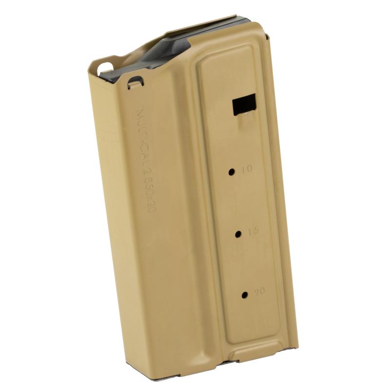 Magazine, Multi Caliber, 762NATO/6.8X51MM/6.5 Creedmoor/277 Sig Fury, 20 Rounds, Fits Sig Sauer MCX-SPEAR, Steel Construction, Coyote MAG-SPEAR-MULTI-COY