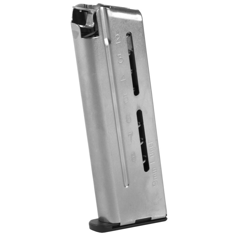 1911 Magazine | 9mm, Compact, 8 Round, Elite Tactical, Flush Fit Steel Base Pad