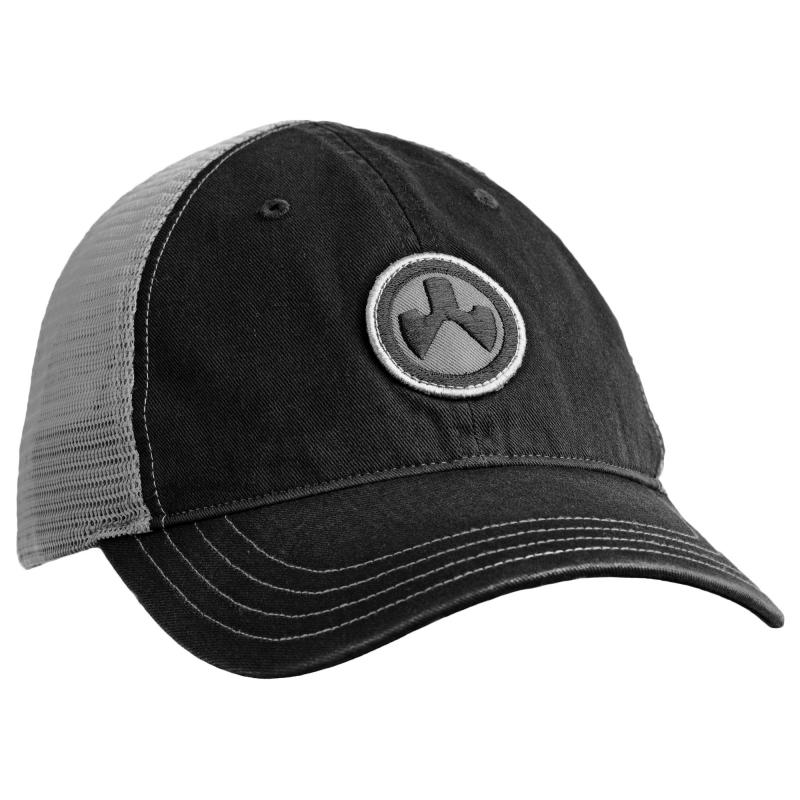 Icon Patch Garment Washed Trucker Hat, Black/Charcoal, One Size Fits Most MAG1105-002