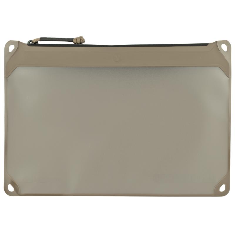 DAKA Window Pouch, Large, 9"x13", Flat Dark Earth Polymer Fabric, Window for Easy Organization MAG996-245
