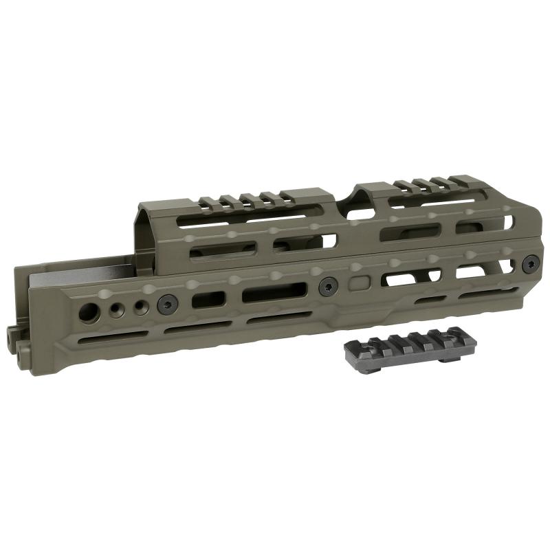 ALPHA Series, 10" M-LOK Handguard, Fits AK-47 & AK-74 Stamped Receiver Variants, Anodized Finish, Olive Drab Green. MI-AK-ALPHA-10.0-ODG