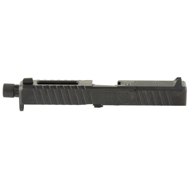 DM Slide, Noveske Barrel Threaded 1/2x28, DLC Finish, Black, Direct Mount Optics Ready, For Glock 17 Gen 4, Includes Noveske End Plate, Cover Plate w/Rear Sight, Front Sight 03002705