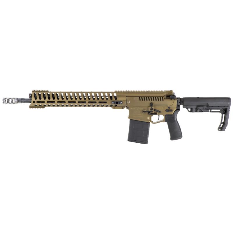 Revolution, 308 Win, 16.5" Barrel, 1:10 Twist, Cerakote Burnt Bronze Finish, Mission First Tactical Furniture, 14.5" M-LOK Rail, Triple Port Muzzle Brake, 4.5lb POF Drop-In Trigger, 1-20Rd PMAG 01467