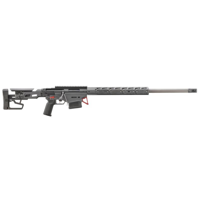 Precision Rifle, Custom Shop, Bolt Action Rifle, 6MM GT, 26" Heavy Contour Barrel, Threaded 5/8X24, APA Muzzle Brake, Cerakote Finish, Black and Stealth Gray, Magpul MOE-K2+ Grip, Adjustable Trigger, M-LOK Handguard, Folding Adjustable Stock, 10 Rounds,