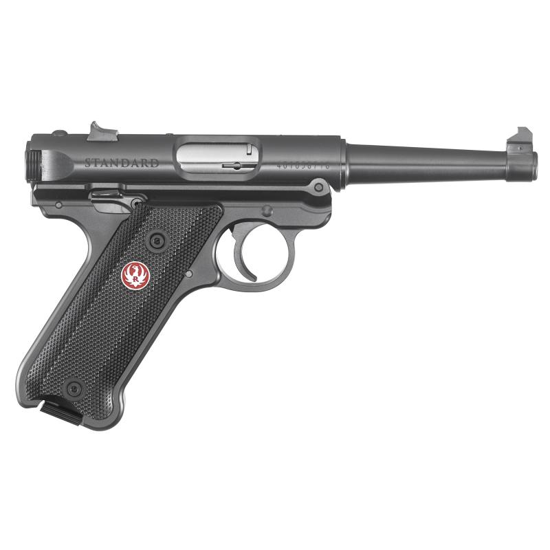 Mark IV Standard |.22 Long Rifle 4.75 Inch Tapered Barrel Fixed Sights Checkered Synthetic Grips, Two 10 Round Magazines