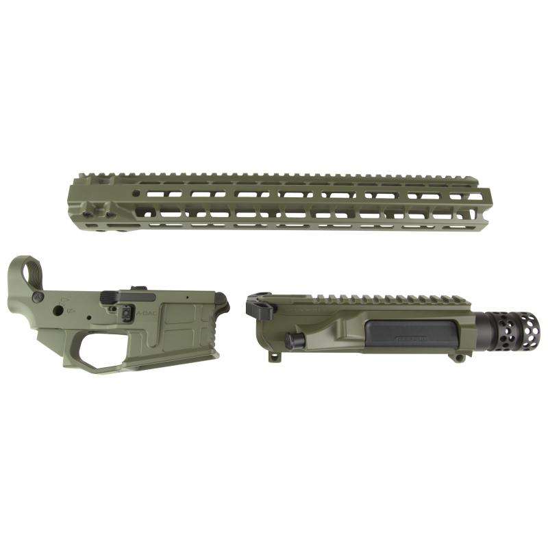 AX556, Billet Upper/Lower Set, Semi-Automatic, 556 NATO/223 Remington, Ambidextrous, Cerakote Finish, Olive Drab Green, Includes Radian Talon Ambidextrous Safety, Hammer Pin, 15.5" MLOK Handguard R0407