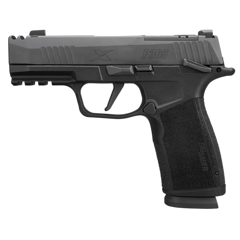 P365 XMacro, Striker Fired, Semi-automatic, Polymer Framed Pistol, Sub-Compact, 9MM, 3.1" Barrel, Nitron Finish, Black, Manual Safety, XRAY3 Day/Night Sights, Optic Ready, Compensator, 10 Rounds, 2 Magazines, California Compliant 365XCA-9-COMP-MS-CA