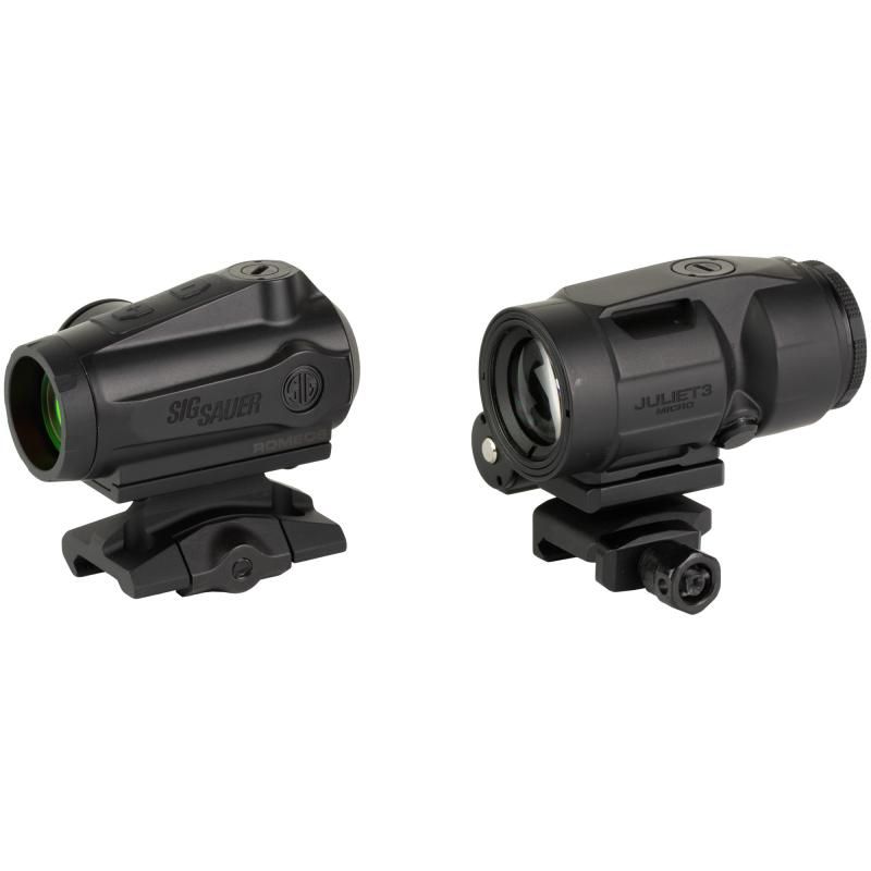Romeo 5 Gen II/Juliet3-Micro Combo Kit, Red Dot Sight w/Juliet3-Micro Magnifier, 1X20mm/3X22mm, 2 MOA Dot, Includes 90 Degree Push-Button Flip-to-Side Magnifier Mount and Low Profile Red Dot Mount, Matte Finish, Black SORJ5101