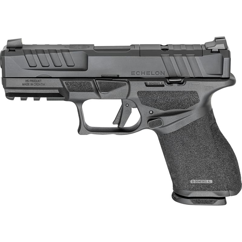 Echelon 4.0C, Semi-automatic, Striker Fired, Polymer Framed Pistol, Full Size, 9MM, 4" Barrel, Melonite Finish, Black, Optics Ready Slide, Front Tritium Night Sight, Tactical Rack U-Dot Rear, 15 Rounds, 2 Magazines EC9409B-U-15
