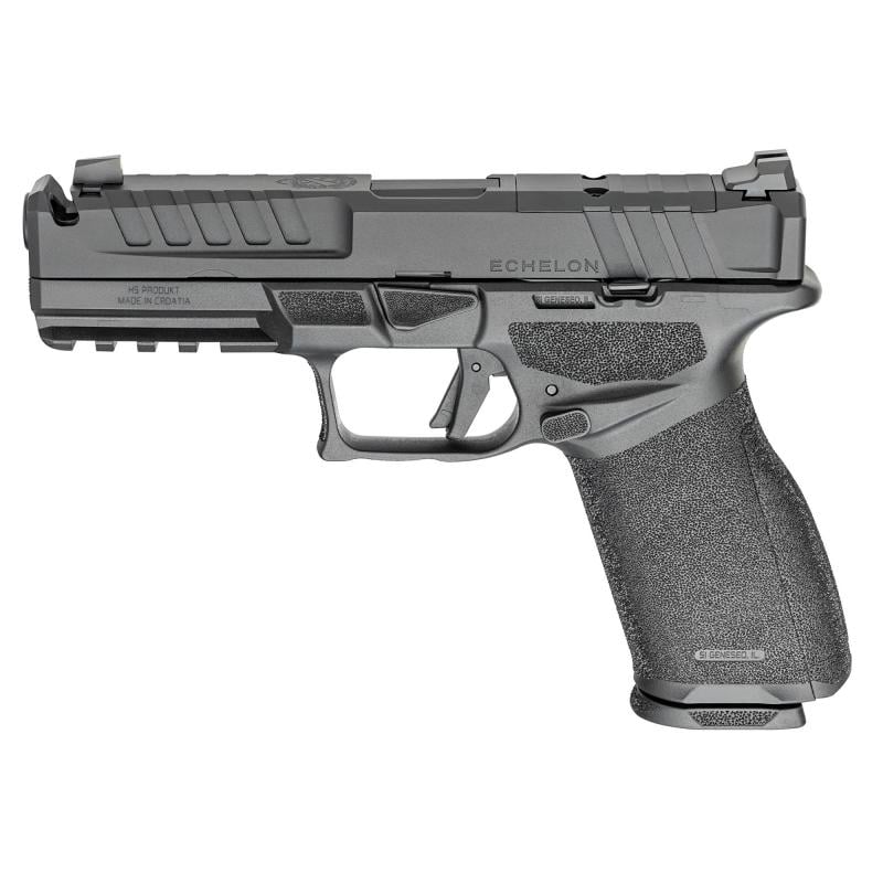 Echelon, Semi-automatic, Striker Fired, Polymer Framed Pistol, Full Size, 9MM, 4.5" Barrel with Integral Compensator, Melonite Finish, Black, Crimson Trace CT-1500, Optics Ready Slide, Tritium/Luminescent Front, Tactical Rack U-Dot Rear Sight, 15 Rounds,