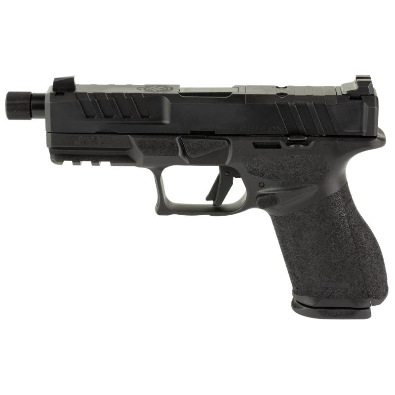 Echelon 4.0C, Semi-automatic, Striker Fired, Polymer Framed Pistol, Full Size, 9MM, 4.7" Barrel, Threaded 1/2X28, Melonite Finish, Black, Optics Ready Slide, 3-Dot Tritium Night Sights, 2 Magazines, (1)-18 Round and (1)-15 Round ECT9409B-3D