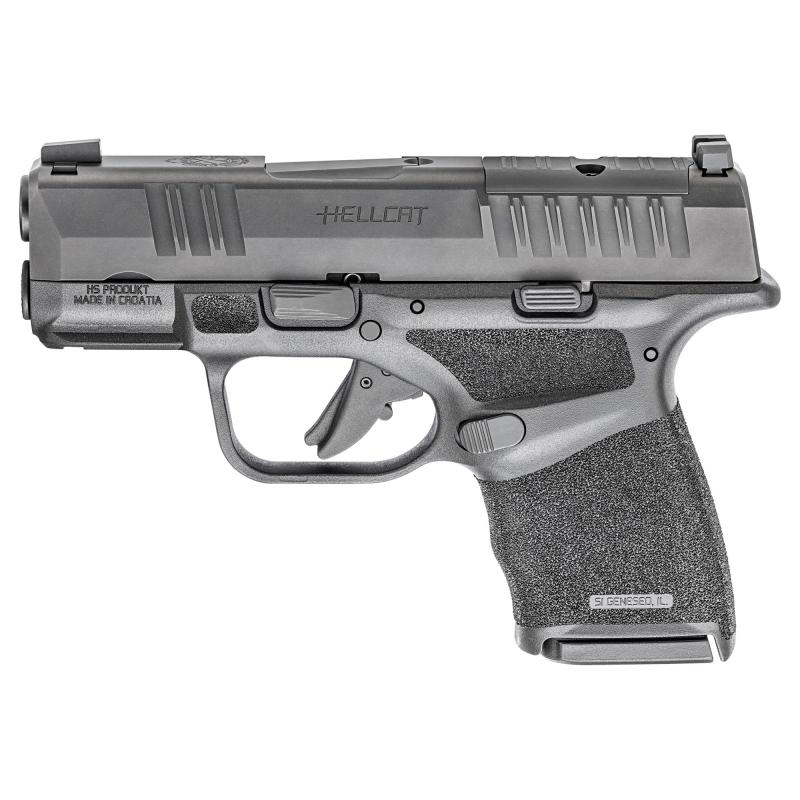 Hellcat, OSP, Striker Fired, Semi-automatic, Polymer Frame Pistol, Sub-Compact, 9MM, 3" Hammer Forged Barrel, Melonite Finish, Black, Crimson Trace CT-1500 Red Dot Sight, Textured Grip, White Dot Front Sight, Tactical Rack Rear Sight, Optics Ready, 5 Mag