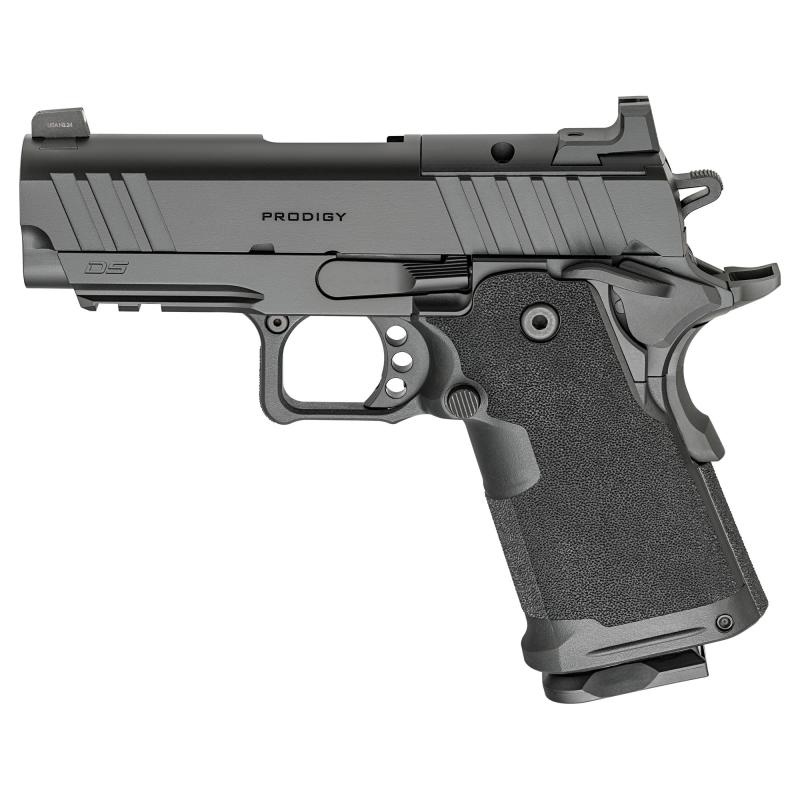 1911 DS Prodigy Compact, Semi-automatic, Metal Frame Pistol, 3.5" Stainless Steel Barrel, Aluminum Alloy Frame, Cerakote Finish, Black, Optics Ready, Front Night Sight, 2 Magazines, 15 Rounds PH9115AOS