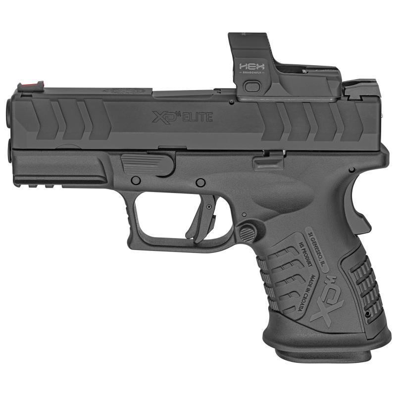 XDM Elite Compact OSP | 10MM, 3.8" Barrel, Black, Fiber Optic Front Sight and Tactical Rack U-Dot Rear Sight, 11 Rounds, 2 Magazines, Includes HEX Dragonfly Optic XDM