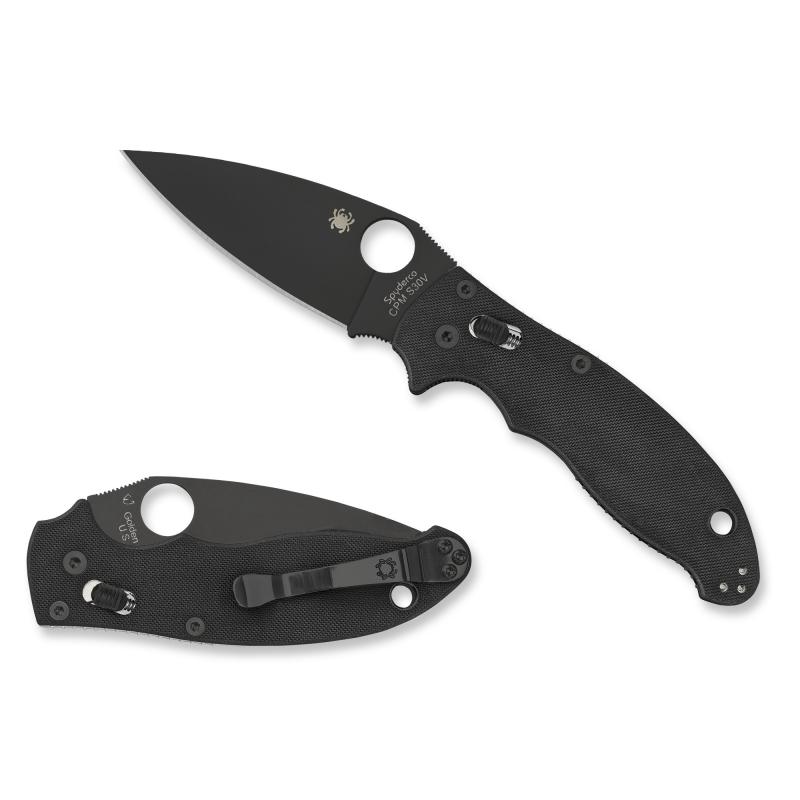 Manix 2 Folding Knife, Plain Edge, Black Blade, Black CPM-S30V Handle, Black Finish C101GPBBK2