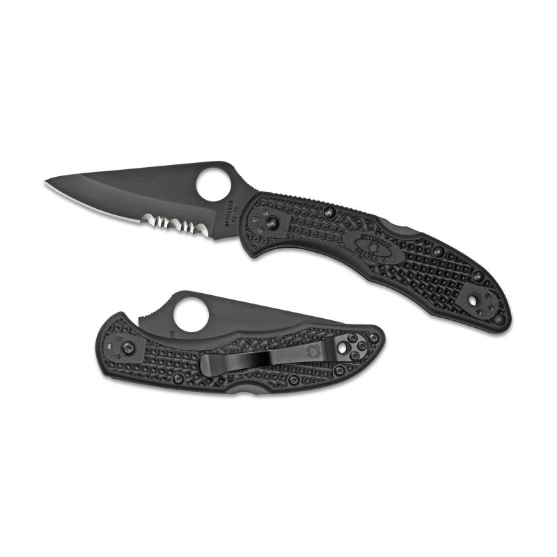 Delica4, 2.875" Folding Knife, Combo Edge, VG10/Black, Kraton Handle C11PSBBK