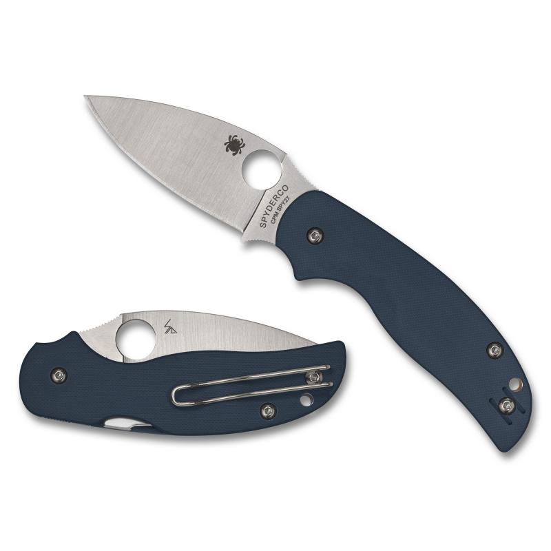 Sage 5, Folding Knife, 3" Drop Point Blade, CPM SPY27 Blade Steel, 7.13" Overall Length, Compression Lock, Satin Finish, Silver Blade, Blue G-10 Handle C123GPCBL