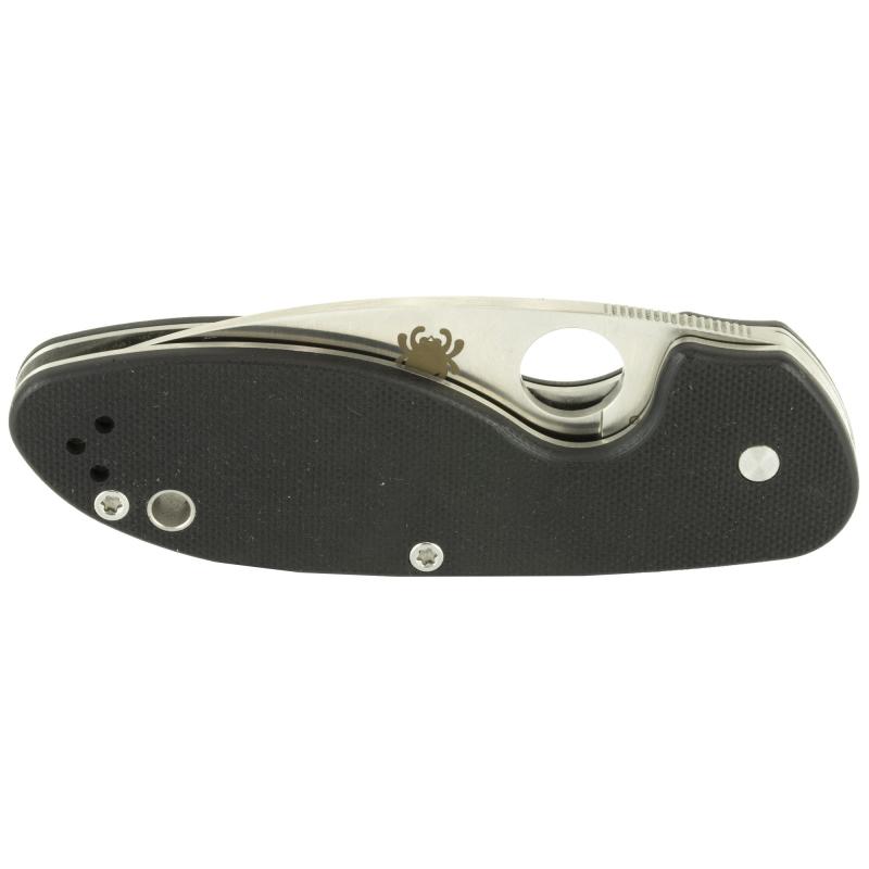 Efficient, Folding Knife, 8Cr13MoV, Plain, Drop Point, Circle Thumb Hole/Pocket Clip, 3", Blk G10 C216GP