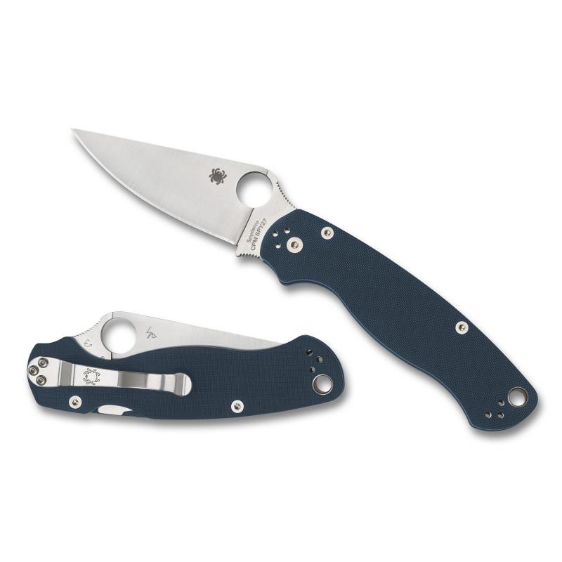 Para Military 2, Folding Knife, Plain Edge, Cobalt Blue G10 Handle, Satin Finish, Silver, 3.45" Blade, CPM SPY27 Steel C81GPCBL2