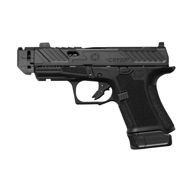 CR920P Elite, Striker Fired, Semi-automatic Pistol, Sub-Compact, 9mm, 3.75" Black Spiral Fluted Barrel, Integrated Compensator, Polymer Frame, Nitride Finish, Black, Front Night Sight, Trigger Safety, Includes 2 Magazines (1)-10 Round (1)-13 Rounds and A