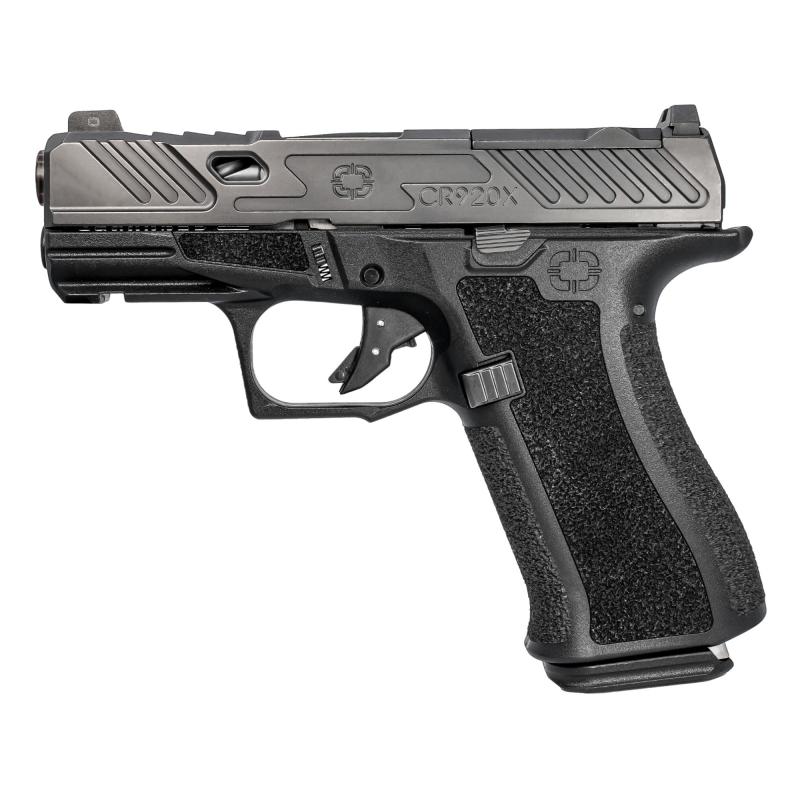 CR920X Elite, Striker Fired, Semi-Automatic, Polymer Frame Pistol, Sub-Compact, 9MM, 3.4" Black Spiral Barrel, Elite Slide, Stainless Steel Guide Rod, Optics Ready, Nitride Finish, Black, Trigger Safety, Tritium Front Night Sight, 15 Rounds, 2 Magazines,