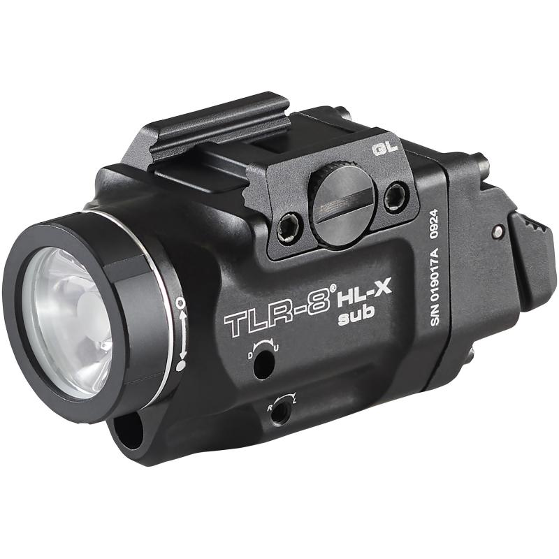 TLR-8 HL-X Sub USB, Weaponlight with Red Laser, 1,000 Lumens, Black, Fits GLOCK 43X/48 MOS, 43X/48 with Front Rail, Includes Mounting Kit with Key, Multi-Tool, (1) SL-B9 Battery Pack, and USB-C Cord 69466