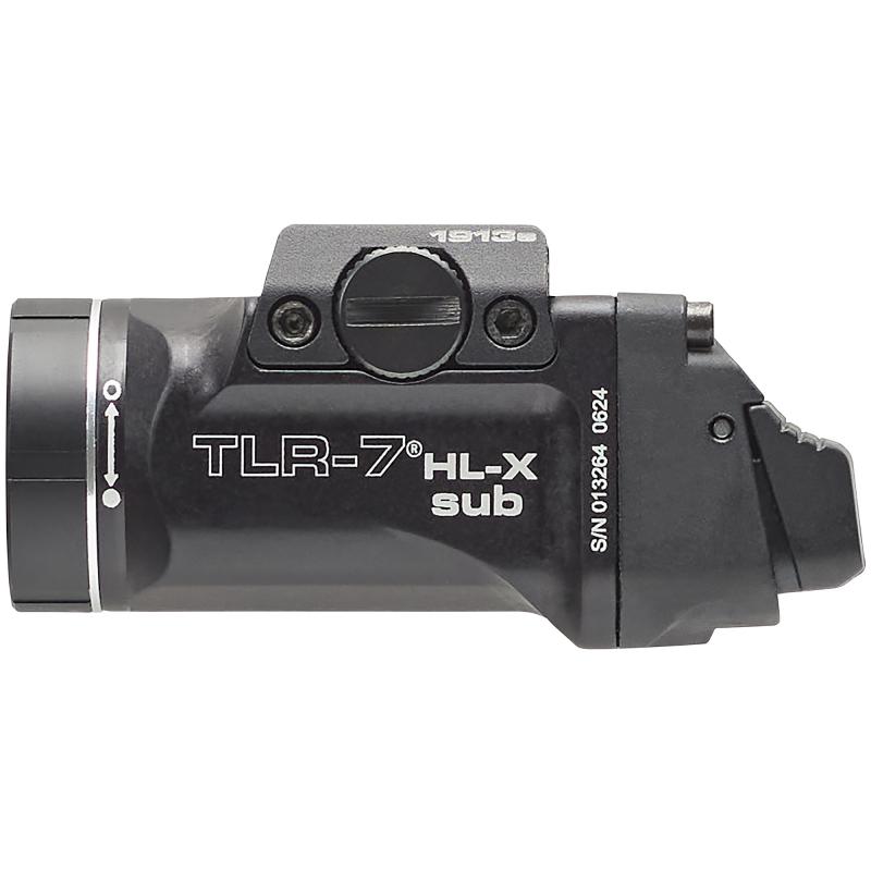 TLR-7 HL-X Sub, Weaponlight, Short 1913, Fits S&W M&P M2.0 Subcompact, Beretta Px4 Storm Subcompact, SA XD-E/XD-S/Hellcat Pro, HK45 Compact, and SIG P365 XMACRO, 1,000 Lumens with SL-B9 Battery, 30 Minute Run Time, Matte Finish, Black with Silver Ring 69