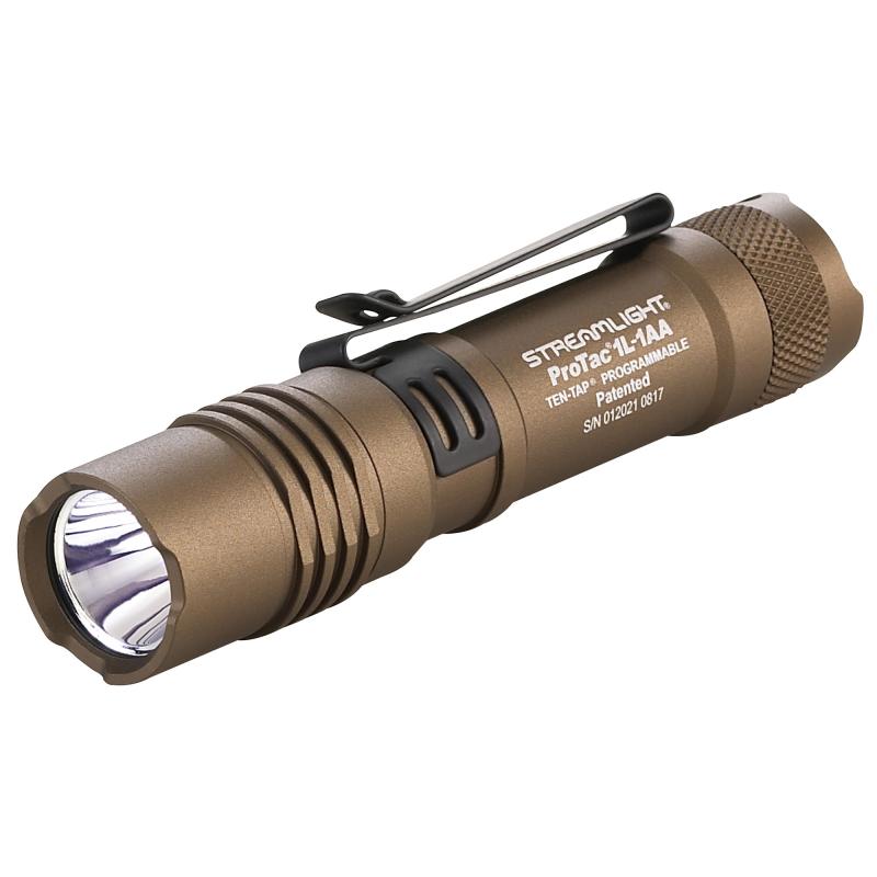 Pro-Tac, Flashlight, C4 LED 350 Lumens, One CR123, One AA, Coyote Brown 88073