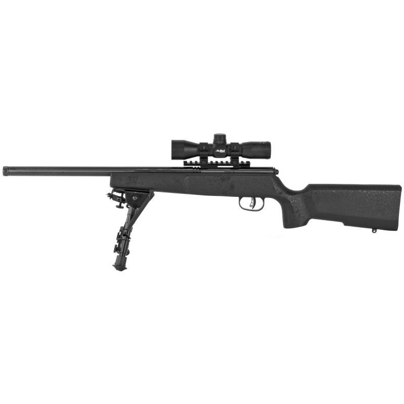 Rascal Target XP, Bolt Action | 22LR, 16.125" Threaded Barrel, Black Precision Hardwood Stock, Single Shot, AccuTrigger, Right Hand, 4x32mm Scope, Bipod and Sling Swivel Studs 13824