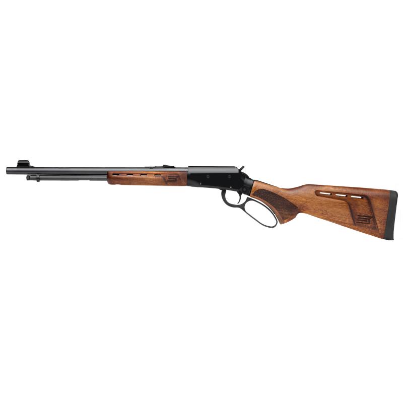 Revel DLX, Lever Action, 22 LR, 18" Carbon Steel Barrel, Medium Profile, Satin Finish, Black, Oversize Loop, Stippled Pistol Grip, Rubber Butt Pad, Adjustable Sights, Walnut Stock, 12 Rounds 46020