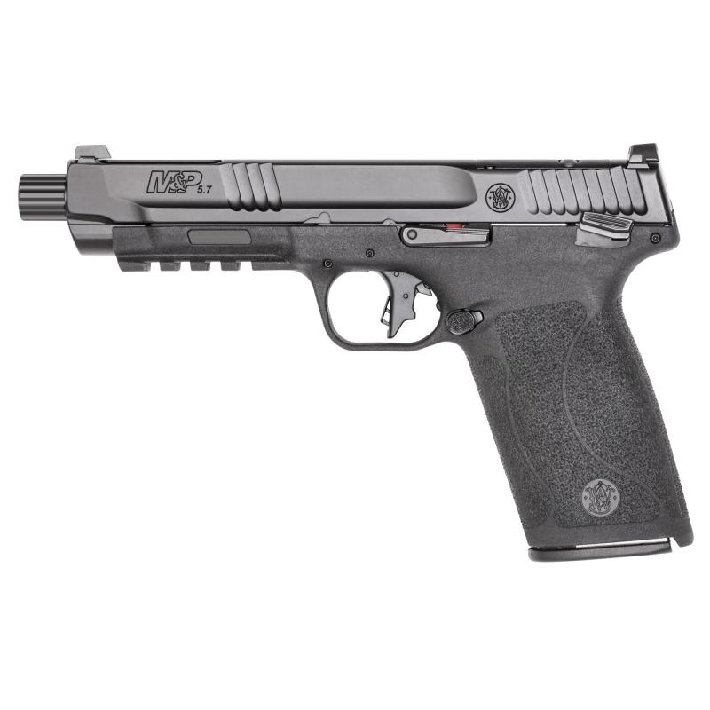M&P 5.7 |5.7X28MM, 5" Threaded Barrel, Optics Ready, Manual Thumb Safety, Optic Height Sights, Internal Hammer Fired,Black, 22 Rounds, 2 Magazines 13347