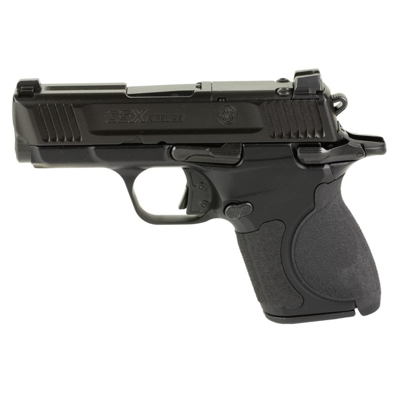 CSX E-Series, Semi-automatic, Single Action, Micro Compact, 9MM, 3.1" Barrel, Armonite Finish, Black, Optic Ready Slide, Aluminum Frame, Manual Safety, 3 Dot Sights, 10 Rounds, 2 Magazines 13956