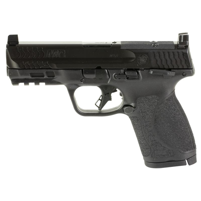 M&P M2.0, Striker Fired, Semi-automatic, Polymer Frame Pistol, Compact, 9MM, 4" Barrel, Armornite Finish, Black, Optics Ready, Fixed Sights, Manual Thumb Safety, 10 Rounds, 2 Magazines 14099
