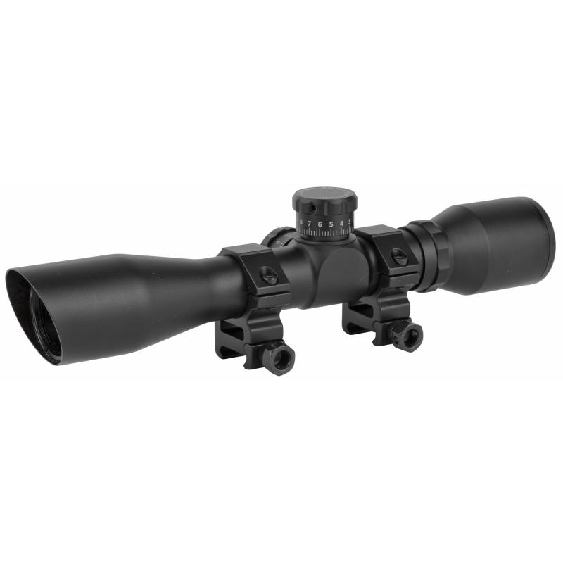 Tru-Brite Xtreme Tactical Compact Riflescope With Rings 4x32mm Mil-Dot Range Finding Reticle Matte Black