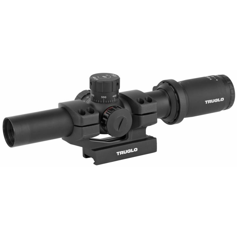 Tru-Brite 30 Riflescope with Two Pre-Calibrated BDC Turrets 1-6x24mm Illuminated Duplex Mil-Dot Reticle Quick Zoom Lever Matte Black