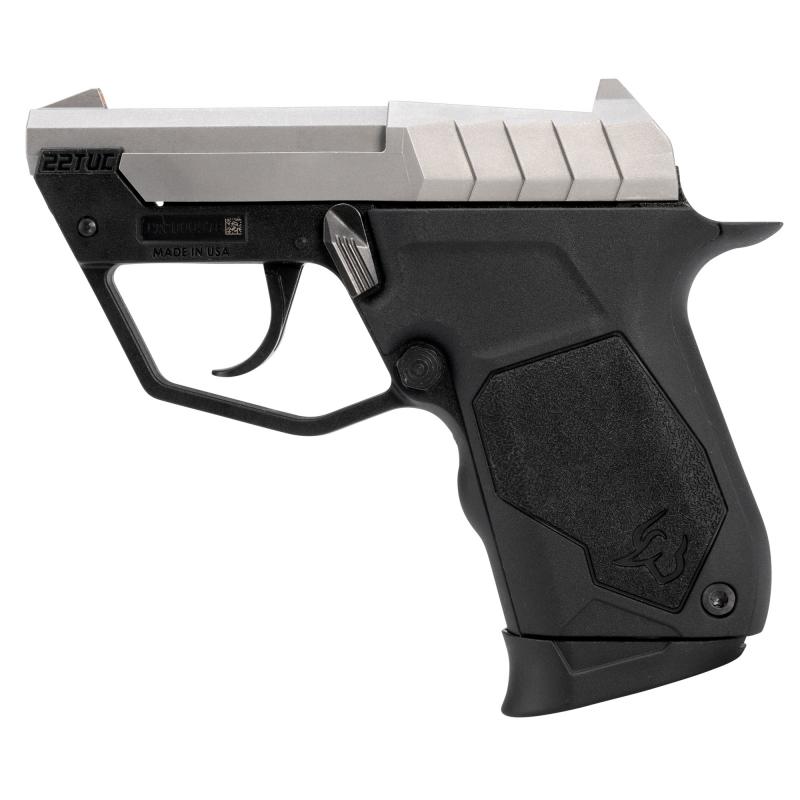 22TUC, Semi-automatic, Double Action Only, Sub-Compact, Polymer Frame Pistol, 22 LR, 2.5" Barrel, Matte Stainless Finish, Fixed Sights, 9 Rounds , 1 Magazine 1-22TUC139
