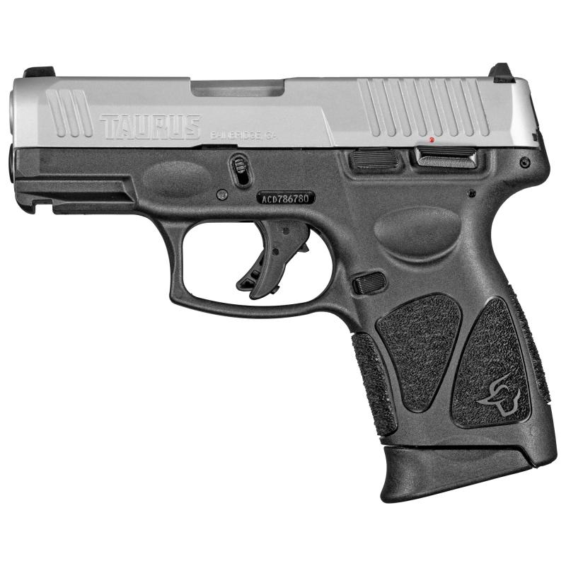G3C, Striker Fired, Semi-automatic, Polymer Frame Pistol, Compact, 9MM, 3.26" Barrel, Stainless Finish, Silver Slide, Black Frame, Fixed Front Sight With Drift Adjustable Rear Sight, Manual Thumb Safety, 12 Rounds, 2 Magazines 1-G3C939-2x12