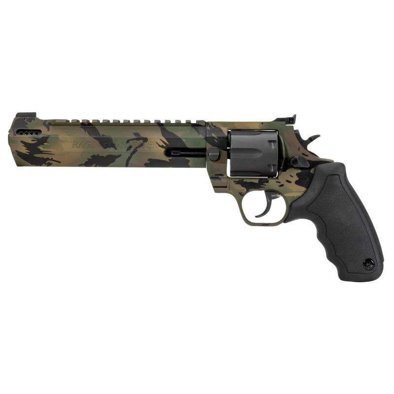 Raging Hunter, TALO Edition, Double Action, Revolver, Large Frame, 44 Magnum, 8.37" Ported Barrel, Cerakote Finish, Camo, Rubber Grips, Adjustable Sights, 6 Round 2-440081RH-KMO