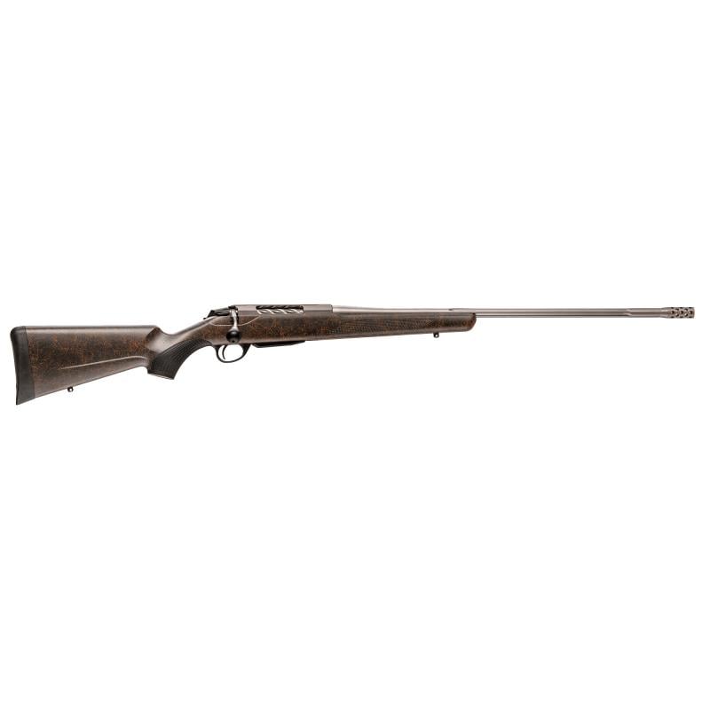 Tikka T3X Lite Roughtech Ember, Bolt Action Rifle, 300 WSM, 22.4" Fluted Barrel, 5/8x24" Threaded, Muzzle Brake, Satin Finish, Silver, Fluted Bolt, Roughtech Finish Synthetic Stock, Red with Orange Webbing, 3 Rounds, 1 Magazine JRTXRBS341