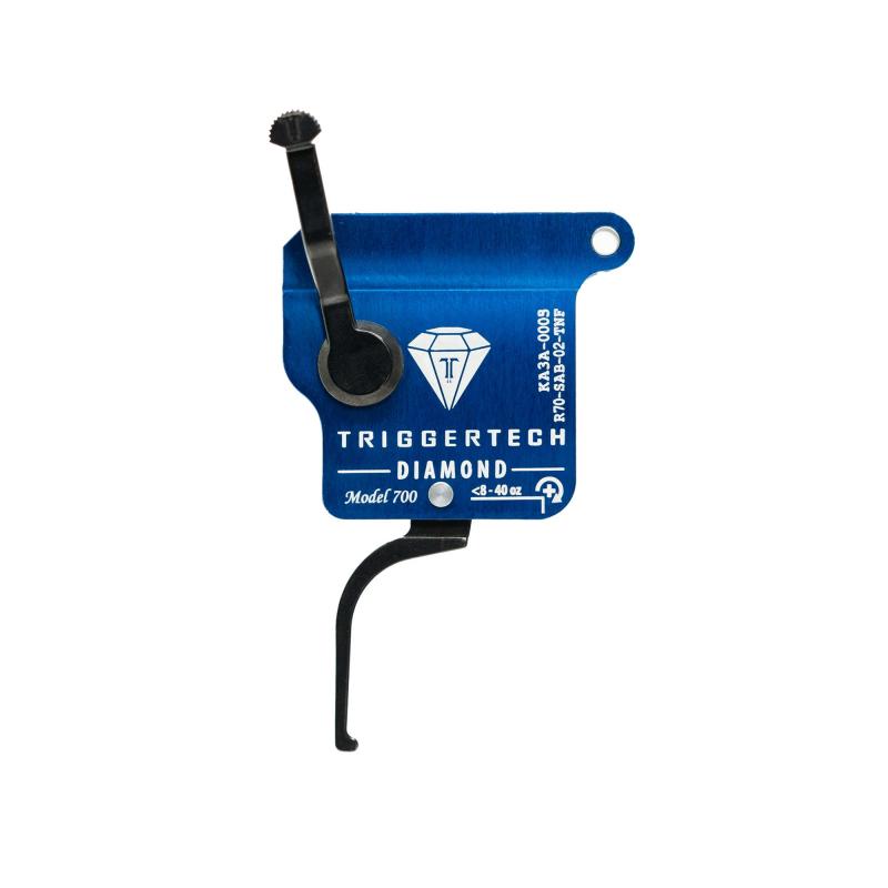 Rough Diamond, Single-Stage Trigger, Fits Remington 700 Clones, Flat Trigger, No Bolt-Release, Right Hand, PVD Finish, Blue and Black R70-SAB-02-TNF