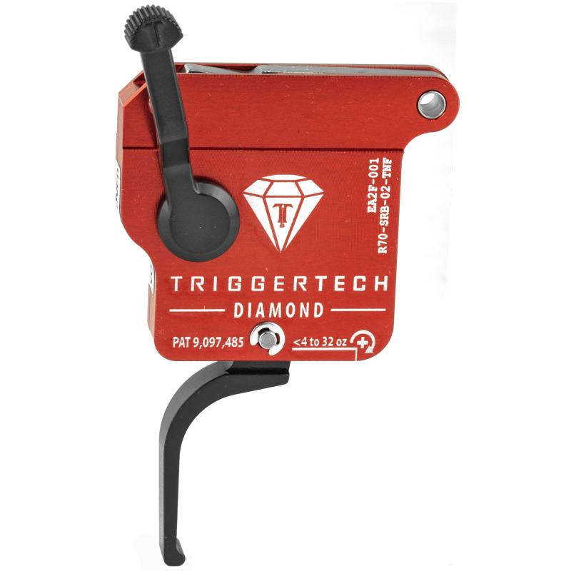 Trigger, 0.3-2.0LB Pull Weight, Fits Remington 700, Diamond Flat Clean Trigger, Right Hand, Adjustable, Black Finish, Includes Installation Tools, Instruction Book, & TriggerTech Patch R70-SRB-02-TNF