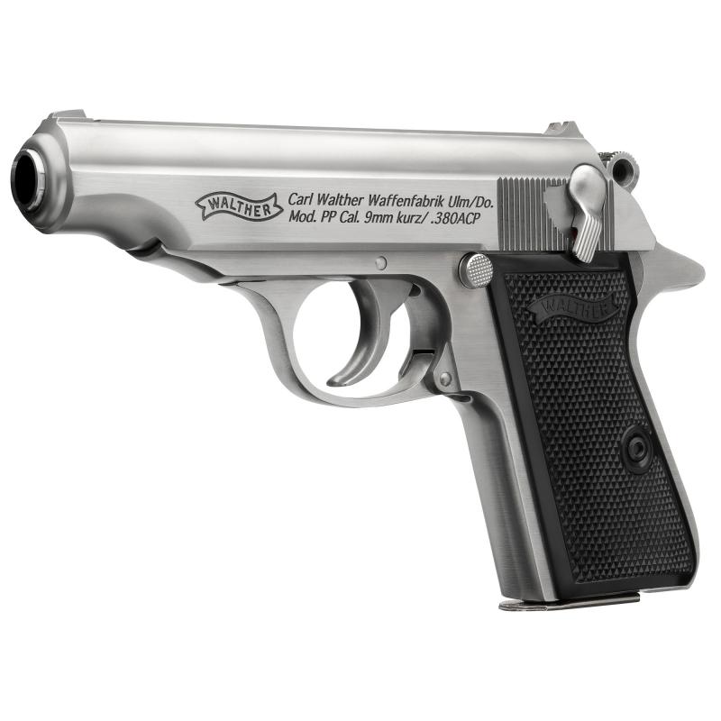 PP |.380 ACP 3.9 Inch Barrel Stainless Finish Fixed Sights, Two 7 Rd Mags, DA/SA