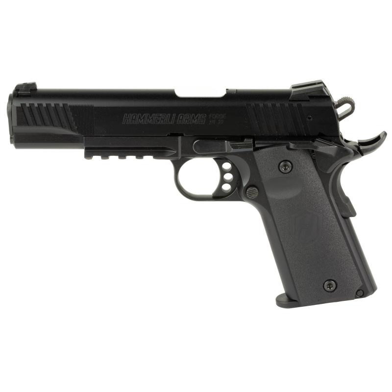 Forge H1 1911, Single Action Only, Semi-automatic, Metal Frame Pistol, Full Size, 22 LR, 5" Threaded Barrel, Cerakote Finish, Black, Manual Safety, Adjustable Sights, 10 Rounds, 2 Magazines 517050010