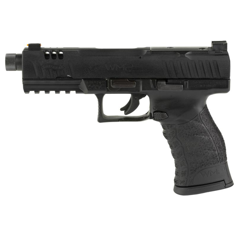 WMP SD | 22 Winchester Magnum, 4.9" Threaded Barrel, Matte Black Finish, 3 Dot Adjustable Sights, Optics Ready, 15 Rounds, 2 Magazines, Includes 3 Optic Plates, Semi-automatic, Double Action, Polymer Frame Pistol