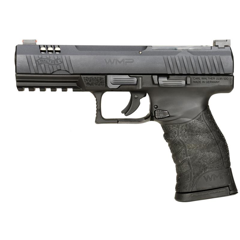WMP, Semi-automatic, Striker Fired, Polymer Frame Pistol, 22 Winchester Magnum, 4.5" Barrel, Matte Finish, Black, 3 Dot Adjustable Sights, Optics Ready, 10 Rounds, 2 Magazines, Includes 3 Optic Plates 5220302
