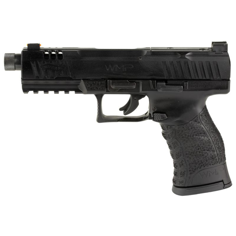 WMP, Semi-automatic, Double Action, Polymer Frame Pistol, 22 Winchester Magnum, 4.9" Threaded Barrel, Matte Finish, Black, 3 Dot Adjustable Sights, Optics Ready, 10 Rounds, 2 Magazines, Includes 3 Optic Plates 5220303