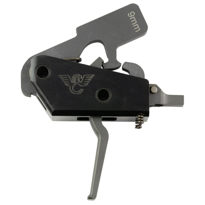 Tactical Trigger Unit, Flat Face Trigger, Two-Stage, 3.5-4 Lb, Fits AR 9, Dry Film Lube Finish, Black TR-TTU-9MM-F
