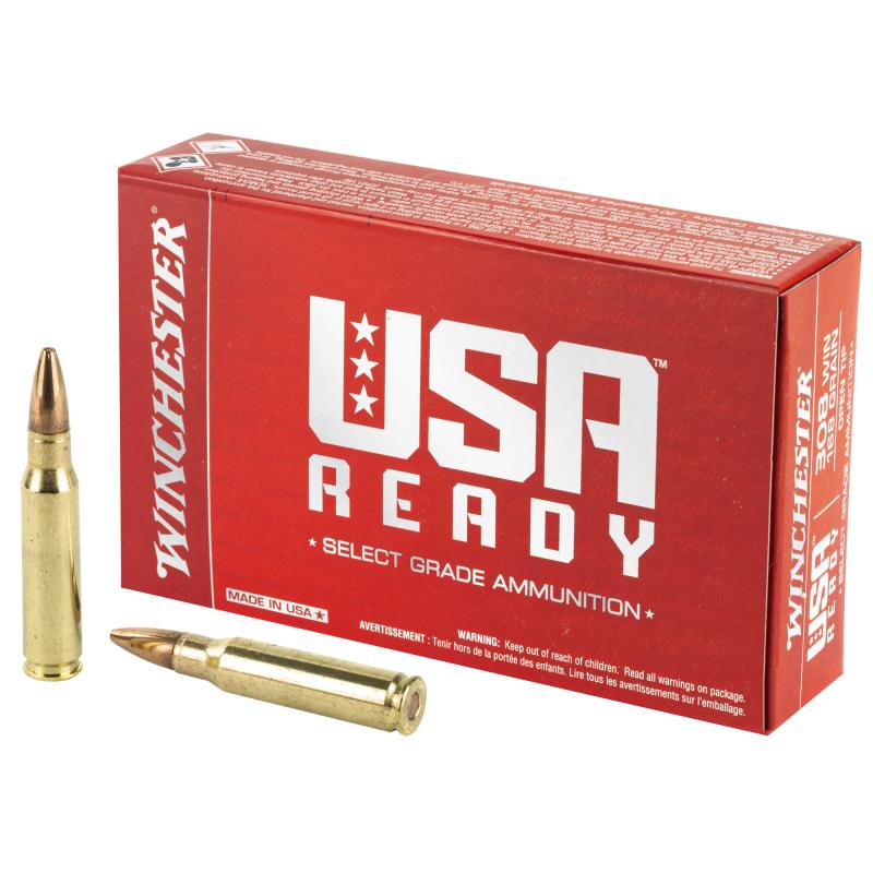 USA Ready, 308 Winchester, 168 Grain, Open Tip, 20 Round Box RED308
